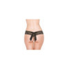 Tanga string noir en dentelle avec noeud arrière 